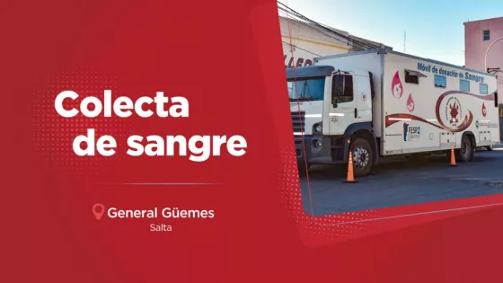 Hoy colectarán sangre en General Güemes