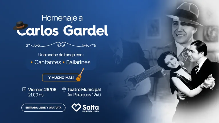 Gardel será homenajeado con una velada artística en el Teatro Municipal